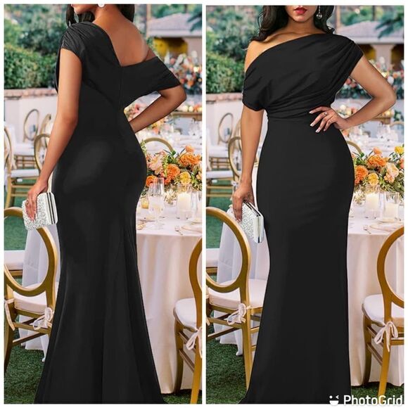 Elegant Sleeveless Off Shoulder Bodycon Long Formal Party Evening Dress - Picture 1 of 14